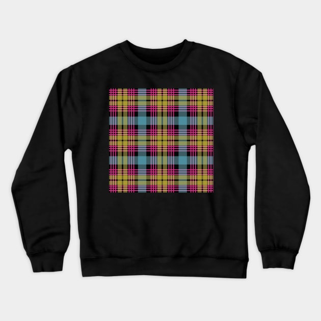Pink, Blue and Yellow Scottish Tartan Style Design  Edit Crewneck Sweatshirt by MacPean